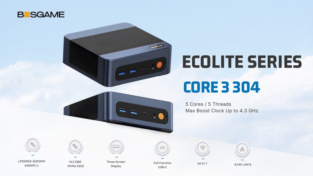 BOSGAME ECO 6 Compact PC is for productivity, browsing and streaming