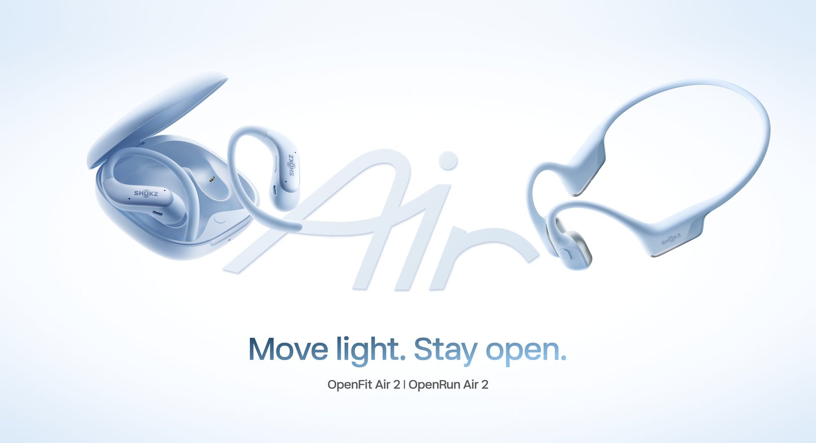 OpenRun Air 2 and OpenFit Air 2 open-ear audio products