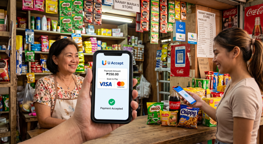 Sari-sari store owners and MSMEs' can now use their mobile phones  as an acceptance tool for credit card and other digital payments.