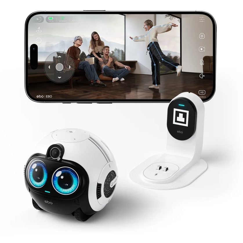 EBO Max Familybot is an AI companion and security bot