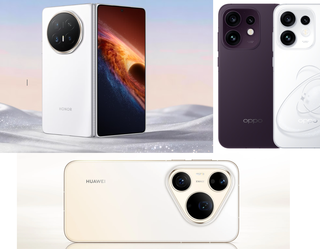 Oppo midrange phone and Honor and Huawei flagship phones
