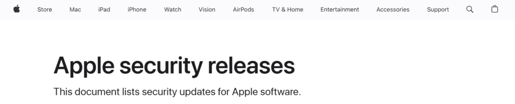 Apple software and app updates