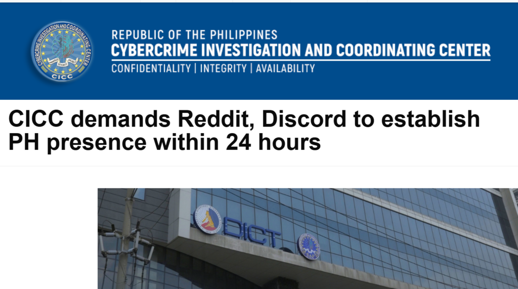 cicc news CICC readies Reddit and Discord crackdown