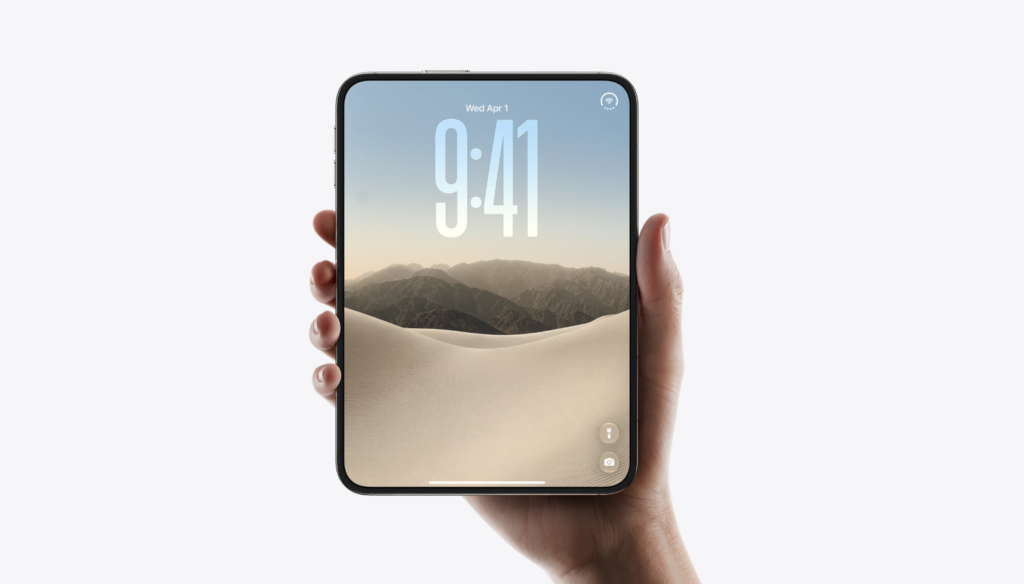 Apple iPhone Duo foldable smartphone has a large screen when unfolded