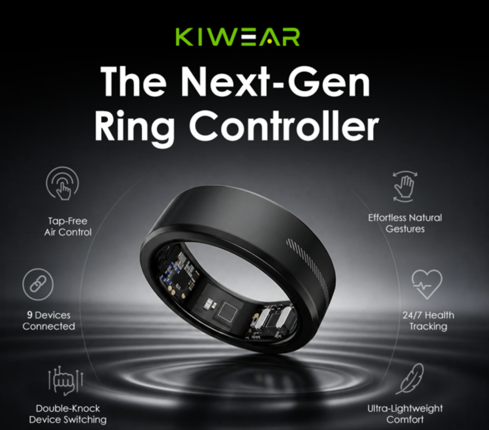 Kiwear Smart Ring is a wearable health device that tracks sleep, heart rate and more plus you can control devices with it