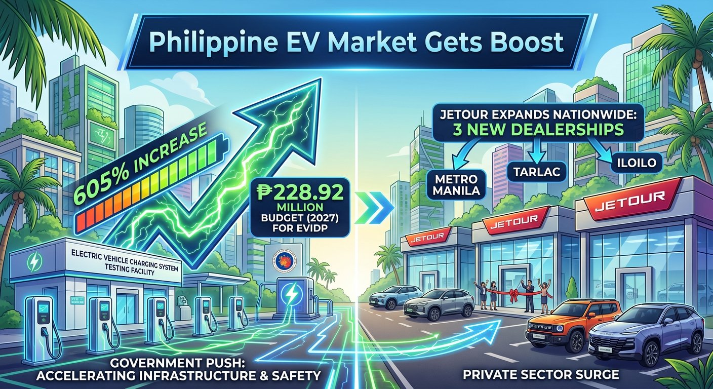 Philippine EV news PH EV Market Update: DBM raises 2027 EV market budget and JETOUR adds 3 more branches