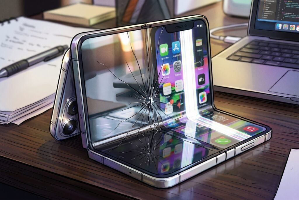 apple iPhone Duo crackgate illustration Apple iPhone duo Crackgate
